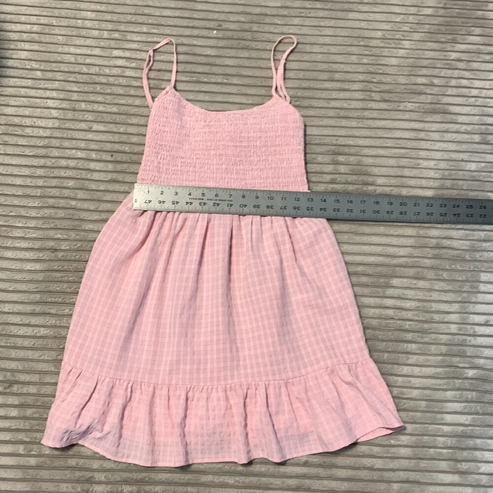 RSQ Pink Checkered Babydoll Dress Women’s Large Tank Ruffle Cottage Sweetheart - Picture 5 of 7
